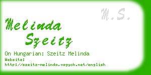 melinda szeitz business card